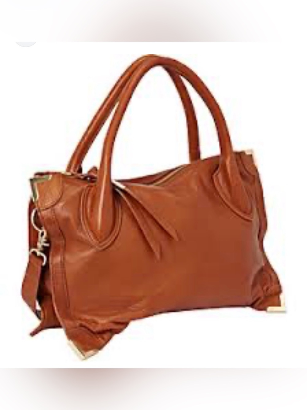 Foley + Corinna Cognac Brown Leather Shoulder Satchel (as is scuffs)